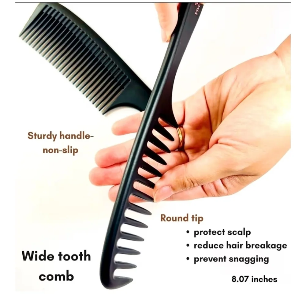 Vivedge Black Comb Set with Pink and Cream Scrunchies - Picture 3 of 12